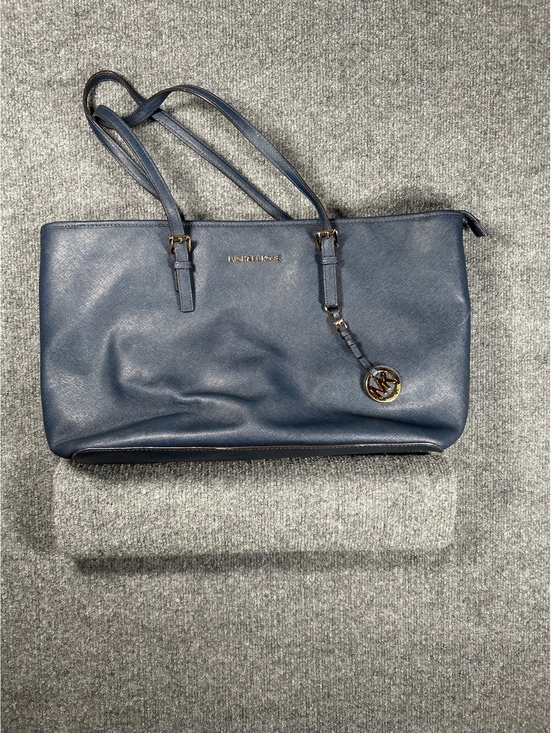 Michael Kors Handbags - Michael Kors Navy Blue Saffiano Leather Tote Bag